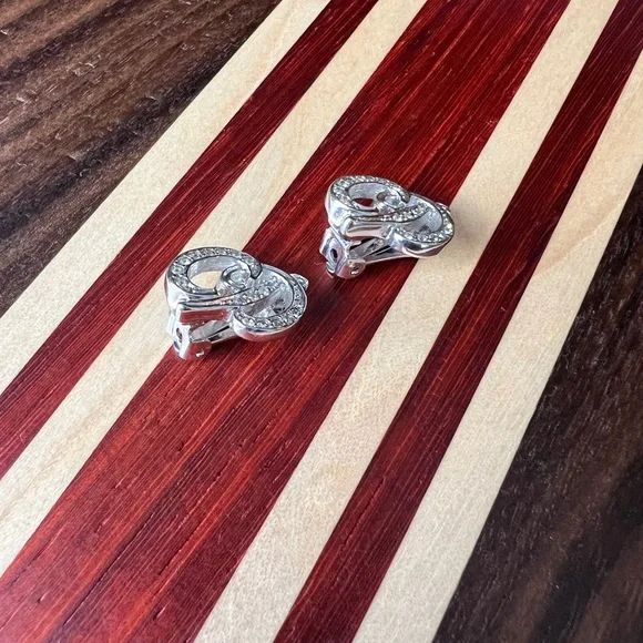 Christian Dior CD Logo Clip-on Earrings with COA- EUC - Picture 6 of 9